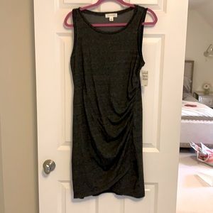 NWT Treasure & Bond (Nordstrom) Charcoal Gray side ruched tank dress